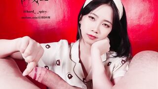 【安女王】测试用指甲刺激龟头，会不会射精，指甲插马眼，第一人称视角撸管