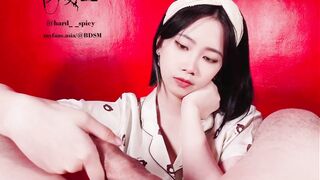 【安女王】测试用指甲刺激龟头，会不会射精，指甲插马眼，第一人称视角撸管