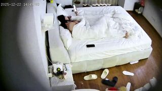 12-23流出酒店偷拍 连续三天入住的年轻情侣甜美白嫩女友吃不够总想拽开男友内裤上位操