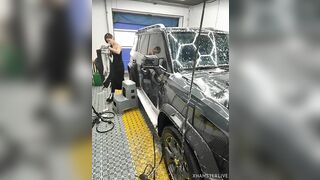 骚逼御姐【BBA】开着捷途旅行者玩户外露出，绿茶脸，奶子圆，卖逼赚钱换奔驰大G0